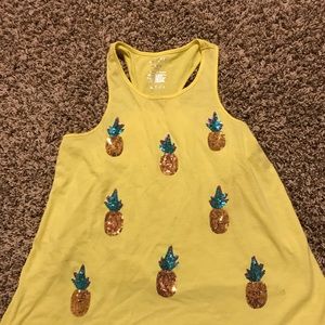 Yellow girl pineapple tank top